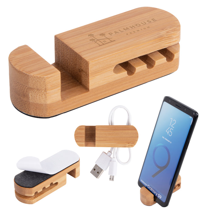 Bamboo Desktop Cable Organizer