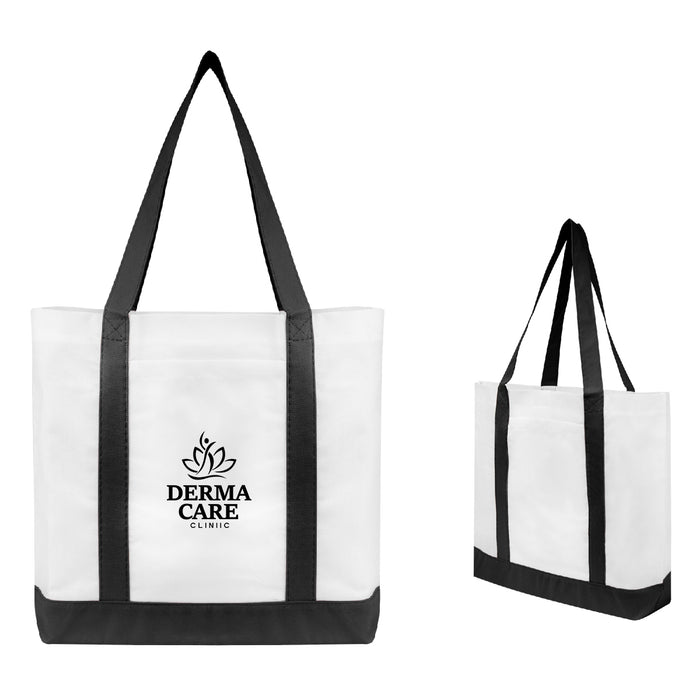 Non-Woven Tote Bag with Trim Colors 18" x 14" x 3.5"