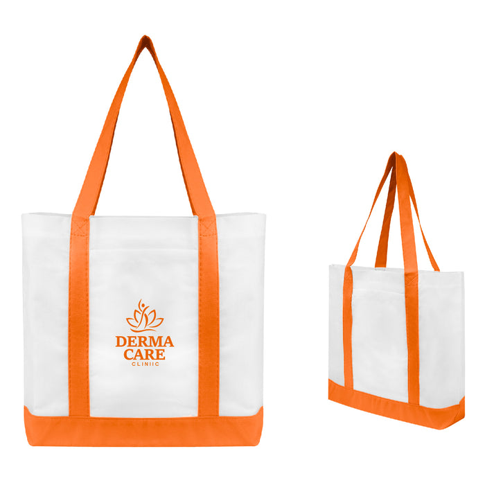 Non-Woven Tote Bag with Trim Colors 18" x 14" x 3.5"