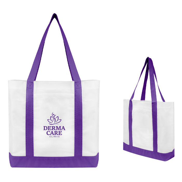 Non-Woven Tote Bag with Trim Colors 18" x 14" x 3.5"