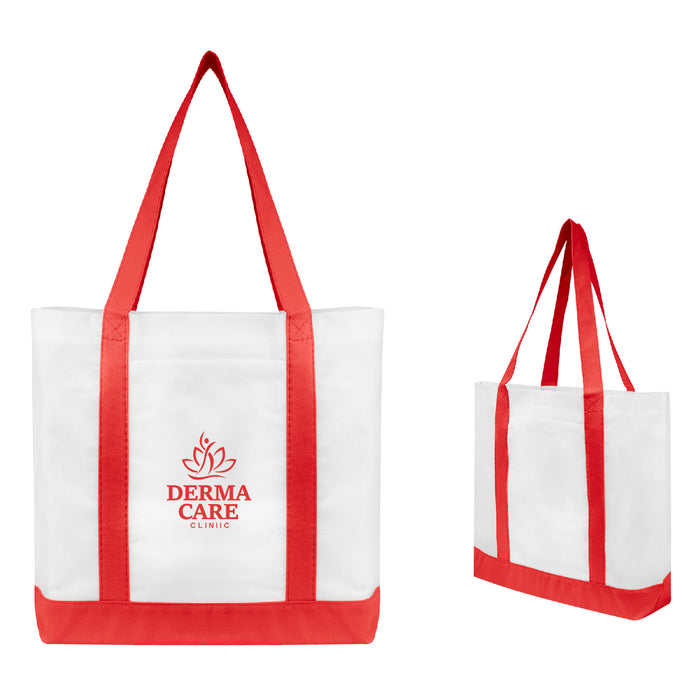 Non-Woven Tote Bag with Trim Colors 18" x 14" x 3.5"