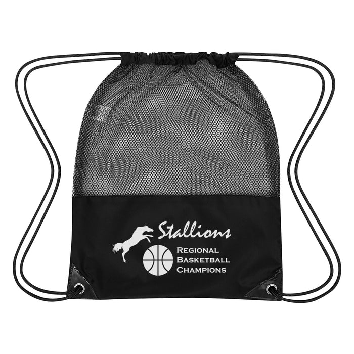Mesh Sports Drawstring Bag Backpack