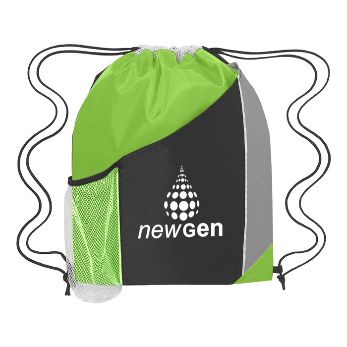 Tri-Color Nylon Drawstring Bag