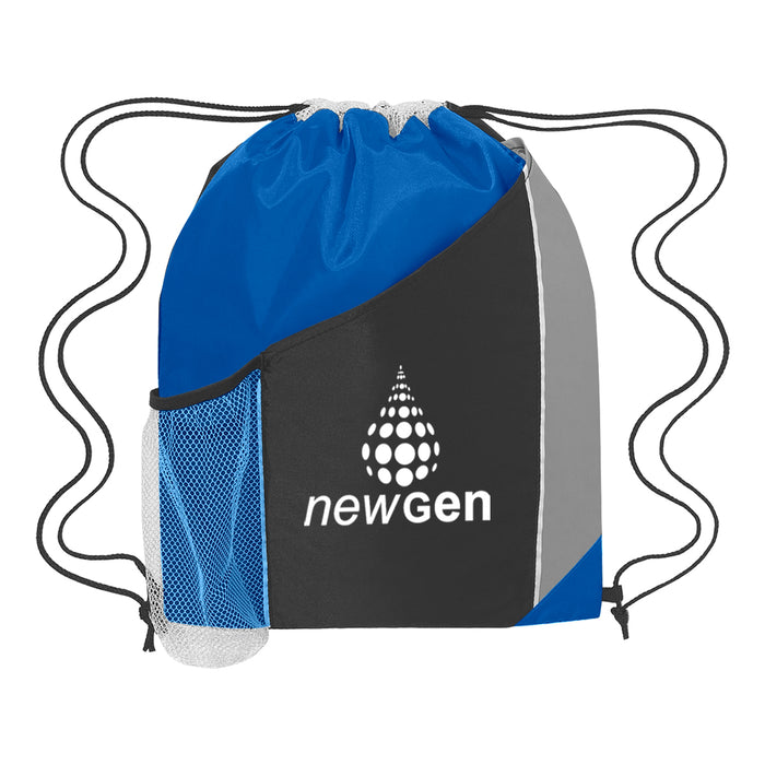 Tri-Color Nylon Drawstring Bag