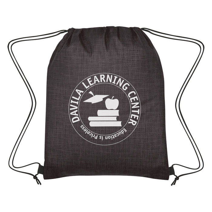Crosshatch Non-Woven Drawstring Backpack Bag