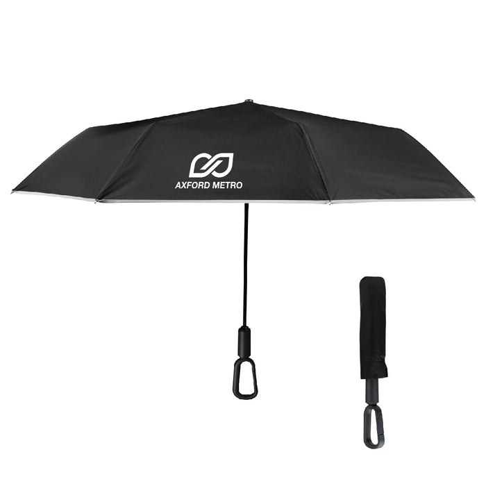 46" Arc Reflective Umbrella With Carabiner Handle