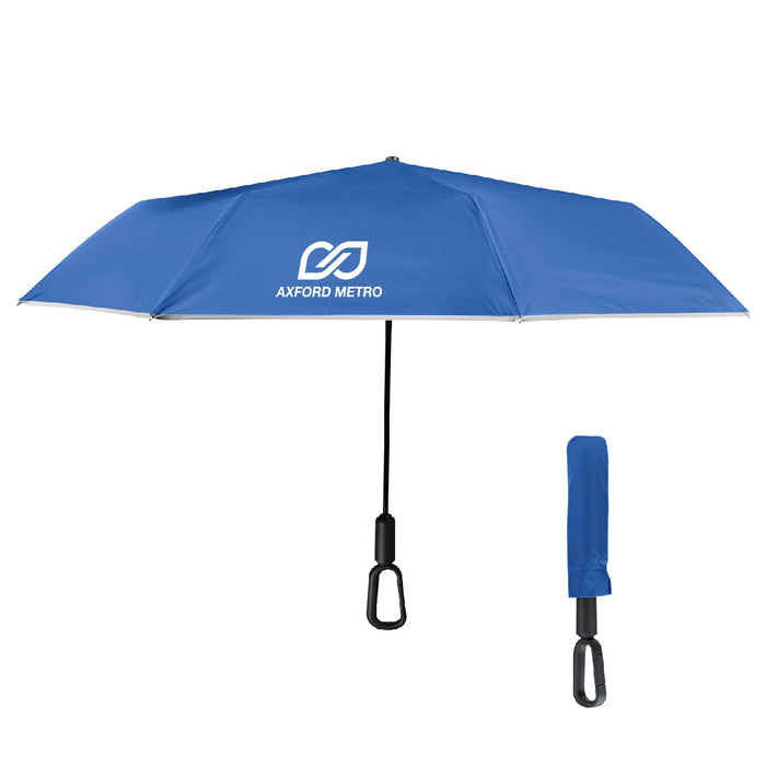 46" Arc Reflective Umbrella With Carabiner Handle