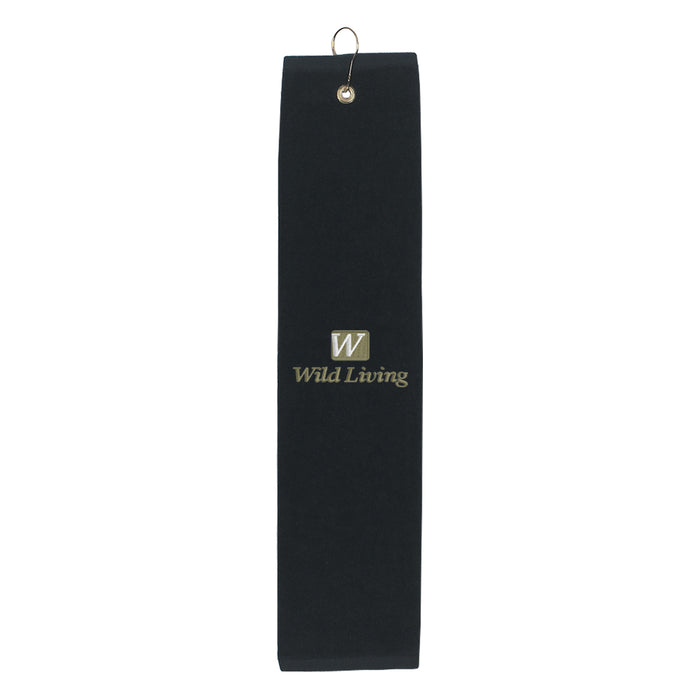 Folded Golf Towel with Embroidered Logo