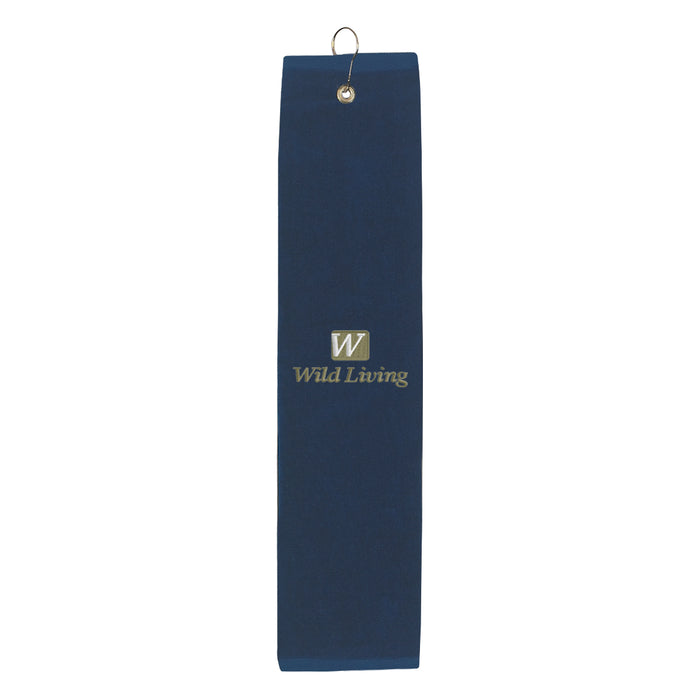 Folded Golf Towel with Embroidered Logo