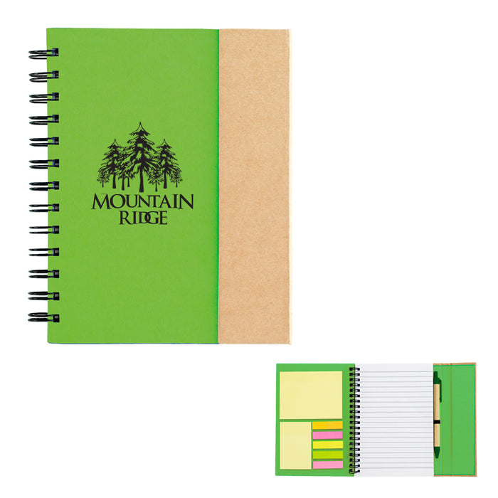 Spiral Notebook With Sticky Notes And Flags