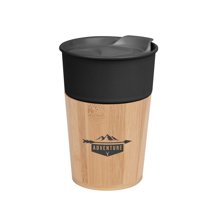 10 Oz. Ceramic Tumbler With Bamboo Base