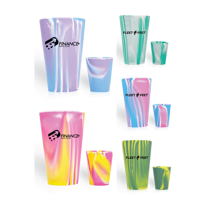 14 Oz Tie Dye Flexible Silicone Cup