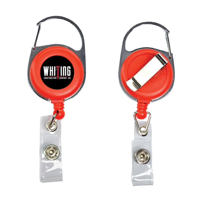 Full Color Retractable Badge Reel with Carabiner