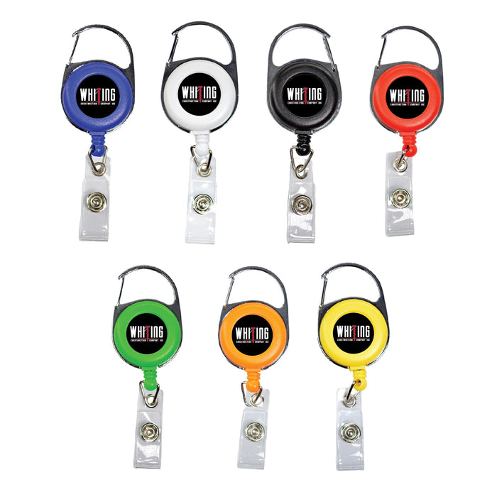 Full Color Retractable Badge Reel with Carabiner