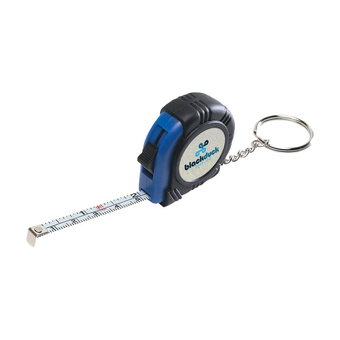 Rubber Tape Measure With Key Tag